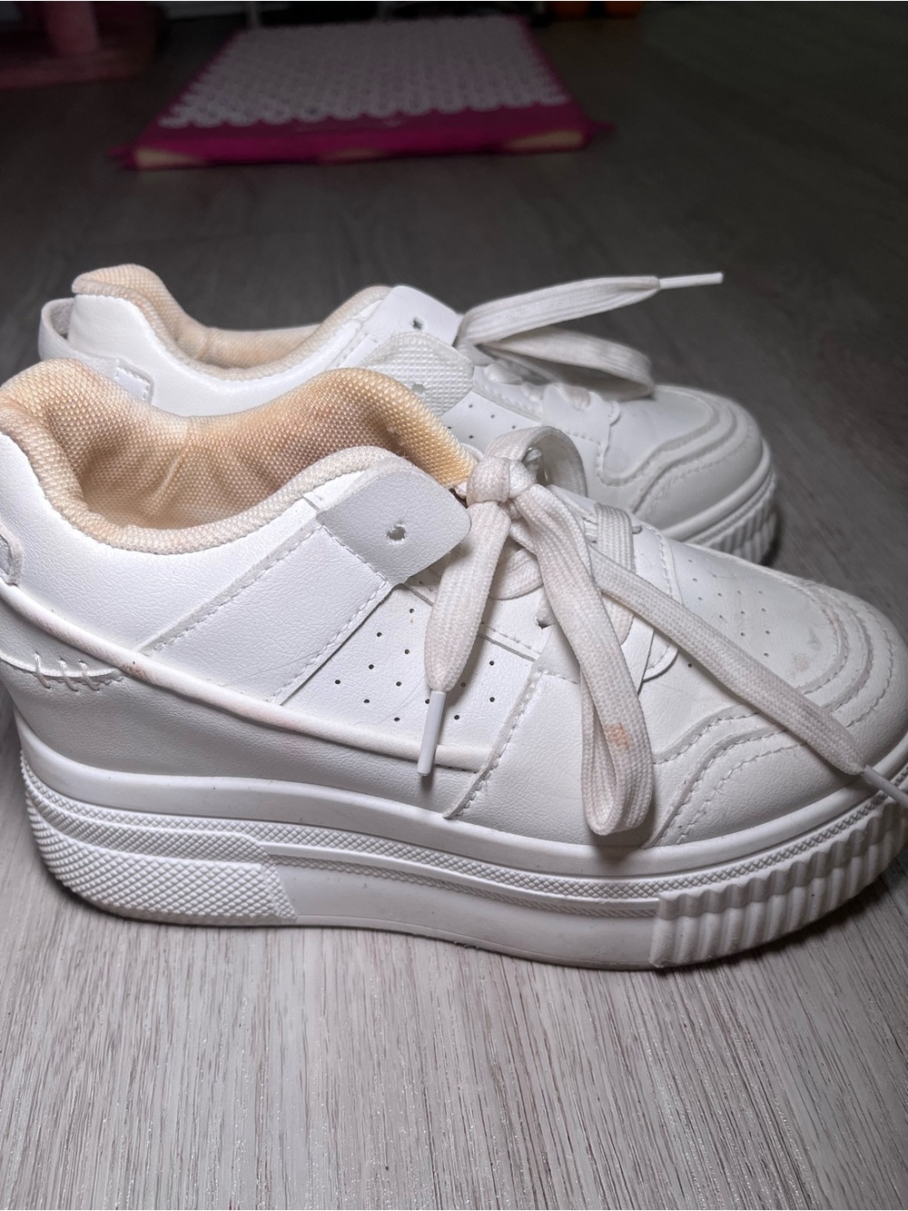 White Platform Tennis Shoes 6